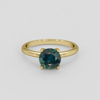 1.40 Ct. Bluish Green Sapphire Ring, 18K Yellow Gold 1
