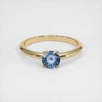 0.74 Ct. Greyish Blue Sapphire Ring, 18K Yellow Gold 1