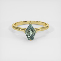 1.18 Ct. Bluish Green Sapphire Ring, 18K Yellow Gold 1
