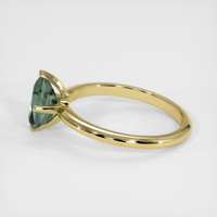 1.18 Ct. Bluish Green Sapphire Ring, 18K Yellow Gold 4