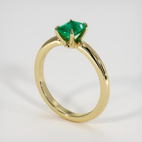 0.70 Ct. Emerald Ring, 18K Yellow Gold 2