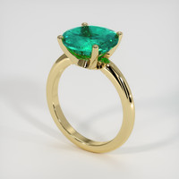 4.56 Ct. Emerald Ring, 18K Yellow Gold 2