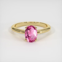 1.53 Ct. Pink Sapphire Ring, 18K Yellow Gold 1