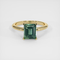 2.12 Ct. Green Sapphire Ring, 18K Yellow Gold 1
