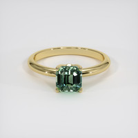 1.55 Ct. Bluish Green Sapphire Ring, 18K Yellow Gold 1