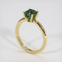 1.55 Ct. Bluish Green Sapphire Ring, 18K Yellow Gold 2