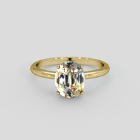 4.16 Ct. Bi Color Sapphire Ring, 18K Yellow Gold 1