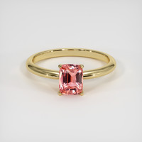 1.60 Ct. Padparadscha Sapphire Ring, 18K Yellow Gold 1