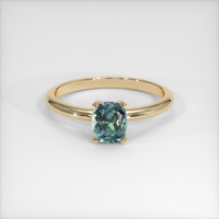 0.88 Ct. Sapphire Ring, 18K Yellow Gold 1