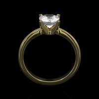 0.90 Ct. White Sapphire Ring, 18K Yellow Gold 3