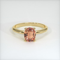 1.34 Ct. Orangish Brown Sapphire Ring, 18K Yellow Gold 1