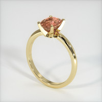 1.34 Ct. Orangish Brown Sapphire Ring, 18K Yellow Gold 2