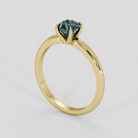 0.90 Ct. Greenish Blue Sapphire Ring, 18K Yellow Gold 2