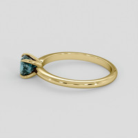 0.90 Ct. Greenish Blue Sapphire Ring, 18K Yellow Gold 4