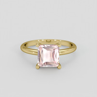 2.18 Ct. Peach Sapphire Ring, 18K Yellow Gold 1
