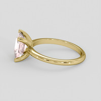 2.18 Ct. Peach Sapphire Ring, 18K Yellow Gold 4