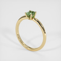 0.49 Ct. Green Sapphire Ring, 18K Yellow Gold 2