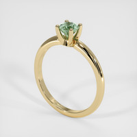 0.55 Ct. Green Sapphire Ring, 18K Yellow Gold 2
