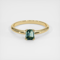 0.64 Ct. Green Sapphire Ring, 18K Yellow Gold 1