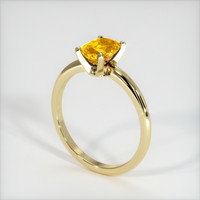 1.29 Ct. Yellowish Orange Sapphire Ring, 18K Yellow Gold 2
