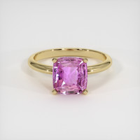 2.12 Ct. Purplish Pink Sapphire Ring, 18K Yellow Gold 1