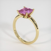 2.12 Ct. Purplish Pink Sapphire Ring, 18K Yellow Gold 2