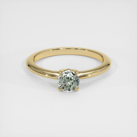 0.63 Ct. Green Sapphire Ring, 18K Yellow Gold 1