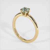 0.63 Ct. Green Sapphire Ring, 18K Yellow Gold 2