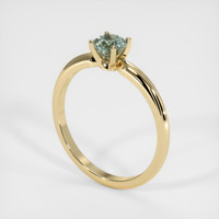 0.76 Ct. Bluish Grey Sapphire Ring, 18K Yellow Gold 2