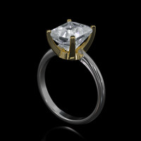 3.18 Ct. Gemstone Ring, 14K Yellow & White 2