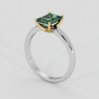 1.58 Ct. Bluish Green Sapphire Ring, 14K Yellow & White 2