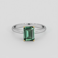 1.58 Ct. Bluish Green Sapphire Ring, 18K Yellow & White 1