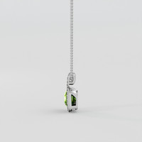 3.93 Ct. Green (Lime Green) Peridot Pendant, Platinum 950 3