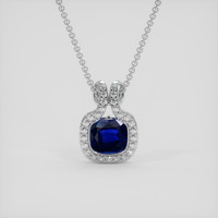 0.97 Ct. Blue Sapphire Pendant, Platinum 950 1