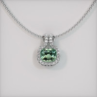 0.96 Ct. Green Sapphire Pendant, Platinum 950 1