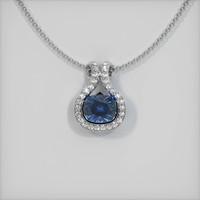 0.94 Ct. Sapphire Pendant, 14K White Gold 1