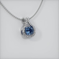 0.94 Ct. Sapphire Pendant, 14K White Gold 2