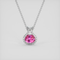 2.21 Ct. Pink Sapphire Pendant, 14K White Gold 1