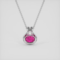 2.21 Ct. Pink Sapphire Pendant, 14K White Gold 4