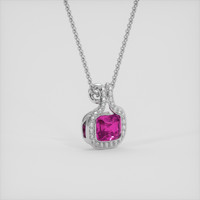 2.29 Ct. Pink Sapphire Pendant, 14K White Gold 2
