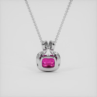 2.29 Ct. Pink Sapphire Pendant, 14K White Gold 4