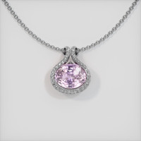 3.22 Ct. Pinkish Purple Sapphire Pendant, 14K White Gold 1