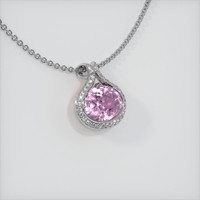 3.22 Ct. Pinkish Purple Sapphire Pendant, 14K White Gold 2