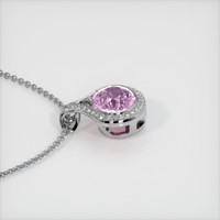 3.22 Ct. Pinkish Purple Sapphire Pendant, 14K White Gold 3
