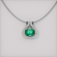 1.06 Ct. Emerald  Pendant - 18K White Gold
