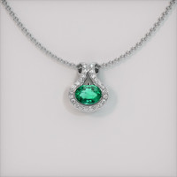 1.62 Ct. Emerald  Pendant - 18K White Gold