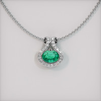 1.71 Ct. Emerald Pendant, 18K White Gold 1