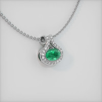 1.71 Ct. Emerald Pendant, 18K White Gold 2