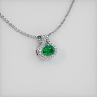 1.08 Ct. Emerald Pendant, 18K White Gold 2