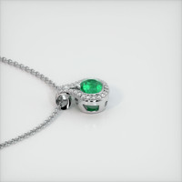 1.08 Ct. Emerald Pendant, 18K White Gold 3